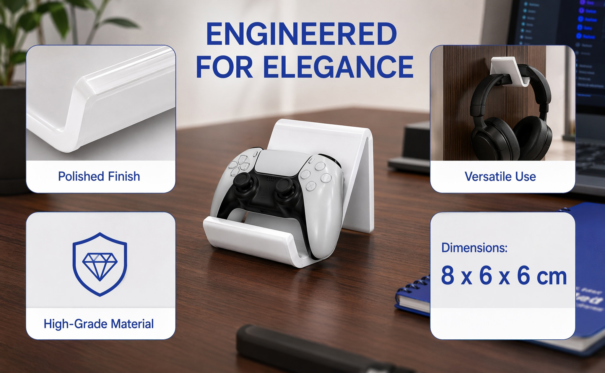 Gaming Accessories Organizer - 1 Adet Oyun Kolu Tutucu, Duvara