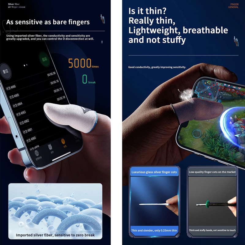 1 çift oyun parmak kollu Sweat - Gaming Accessories Mobile incelemesi ve fiyatı