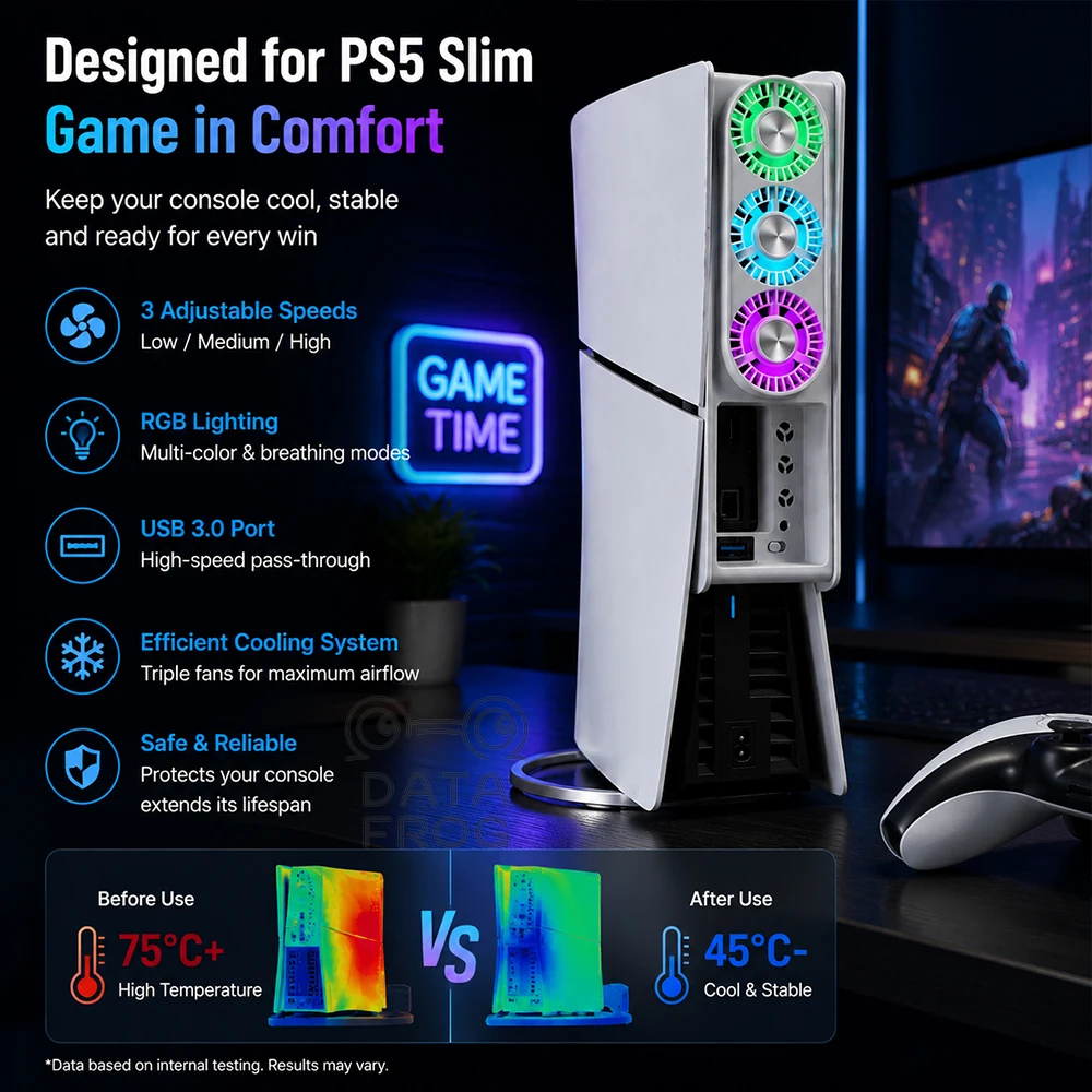 DATA FROG RGB Soğutucu, PS5 Sl - Essential Gaming Accessories incelemesi ve fiyatı
